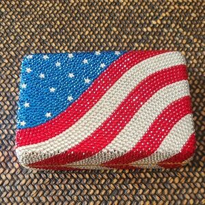 Kathrine Baumann Crystal American Flag Clutch